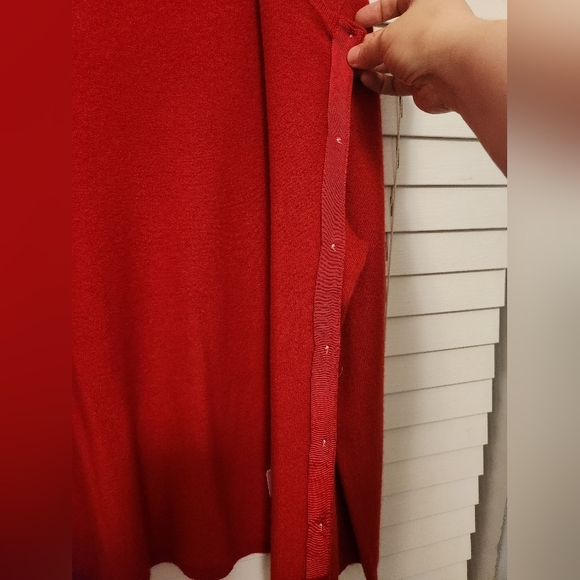 Land's End 100% Cashmere Women's Red Cardigan Size XL/P - Picture 7 of 10